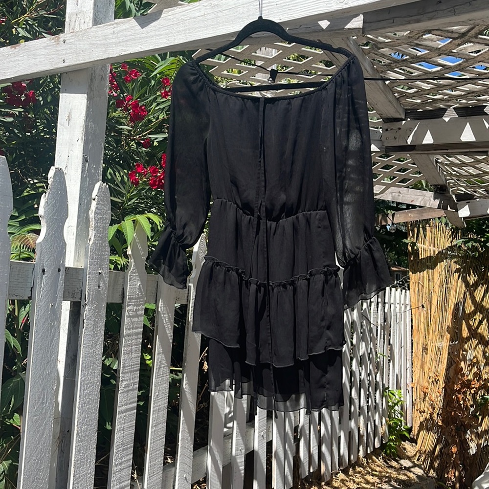 alice + olivia black mini dress